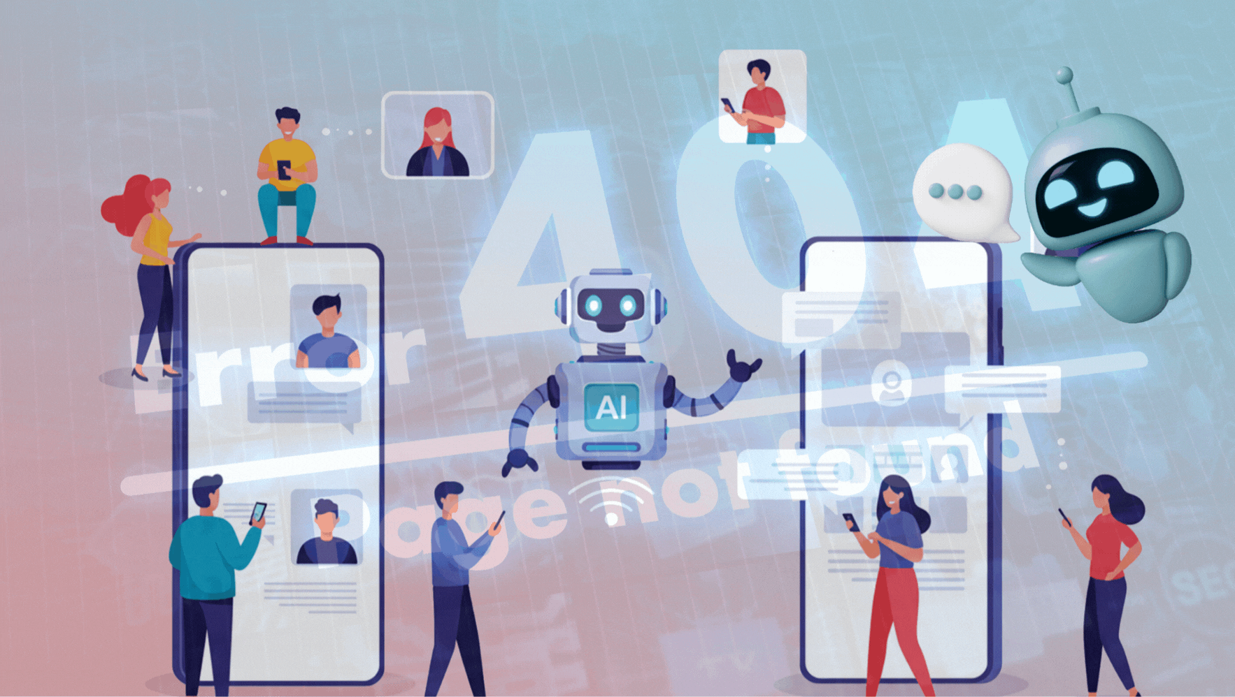 Illustration of agentic AI systems detecting and resolving website errors